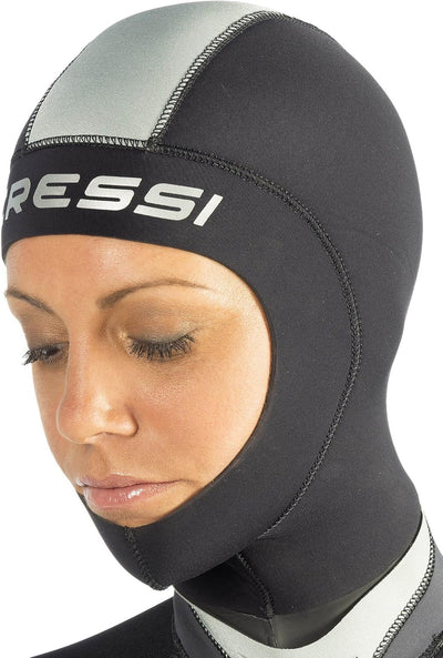 Cressi Hood Plus Lady 5mm - Neopren 5mm Kopfhaube Damen - Schwarz/Grau M/4-5 Schwarz, M/4-5 Schwarz