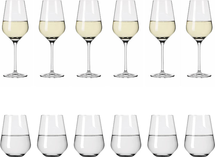 Ritzenhoff 6111012 Weisswein- und Wasserglas Set – Serie Lichtweiss 12 Stück, für 400 ml, stilvoll M
