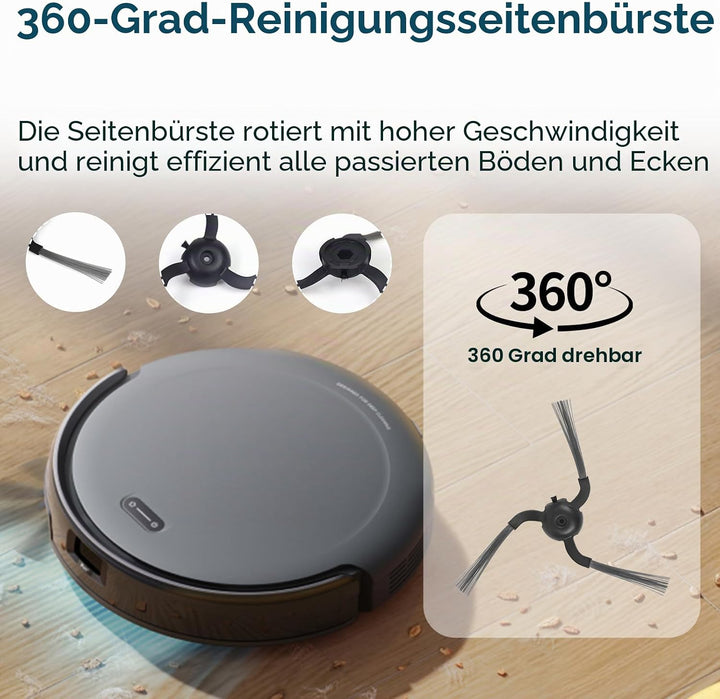 C10 Zubehör Set für eufy C10 Roboter Staubsauger, 1 Hauptbürste, 4 Seitenbürsten, 4 HEPA-Filter, 4 E
