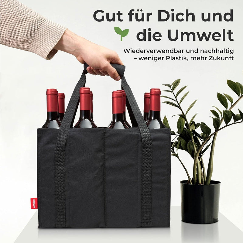 achilles Flaschentasche, Bottle Bag für 12 x 1,5 Liter Flaschen, Bottlebag, Tragetasche mit Trennwän