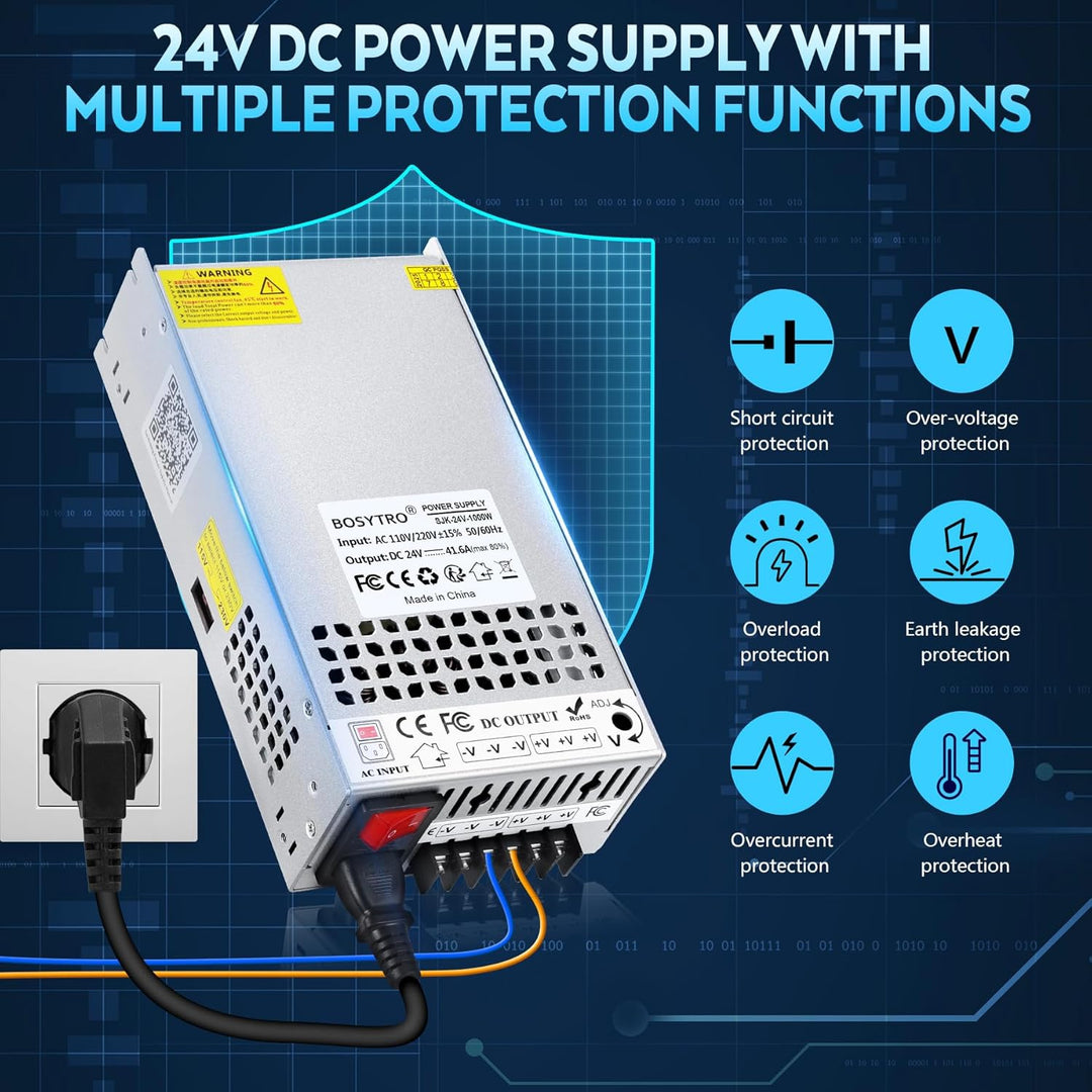 Upgrade Netzteil 24V 41.6A 1000W Schaltnetzteil Adapter Transformator LED Treiber AC110V / 220V (SMP