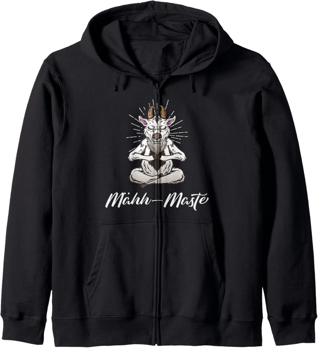 Mähh-maste Yoga Ziege Lustiges Meditation Geschenk Ziegen Kapuzenjacke