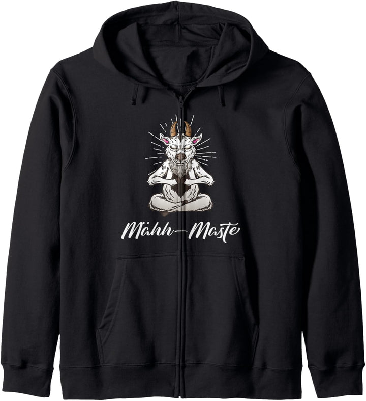 Mähh-maste Yoga Ziege Lustiges Meditation Geschenk Ziegen Kapuzenjacke