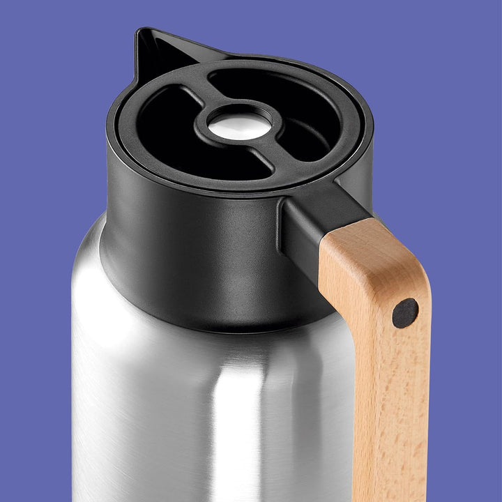 Rohe Isolierkanne Isidor mit einem Volumen von: 1,40 l, 221061-ch Silber, Silber