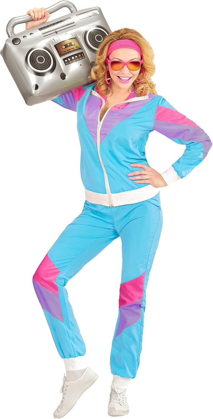 W WIDMANN MILANO Party Fashion - Kostüm Trainingsanzug, Jacke und Hose, 80er Jahre Outfit, Joggingan