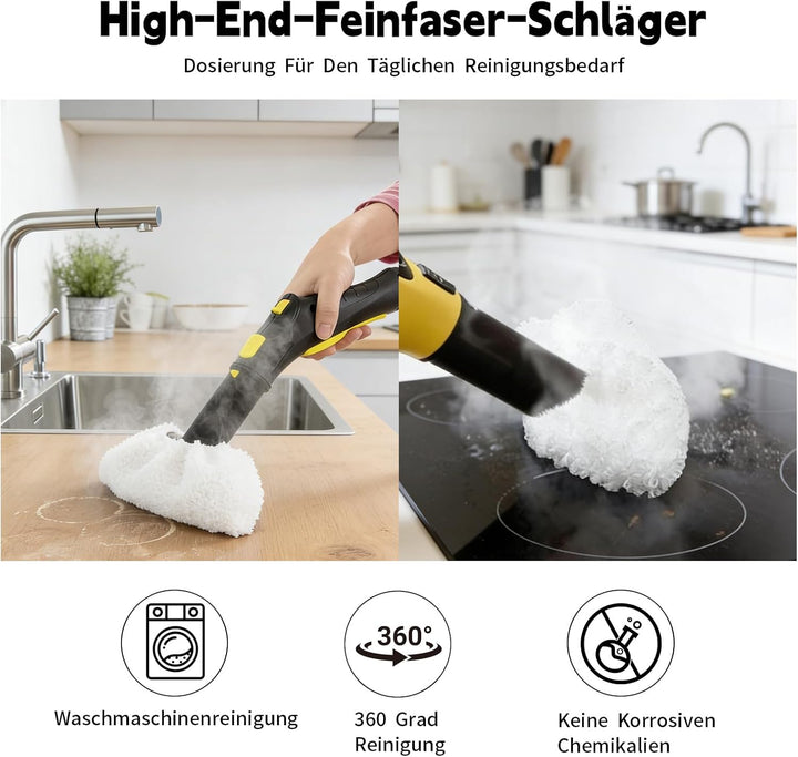 10 Stück Mikrofaser Ersatzpads Set für Kärcher Dampfreiniger, Ersatz Bodentücher Kompatibel mit Easy