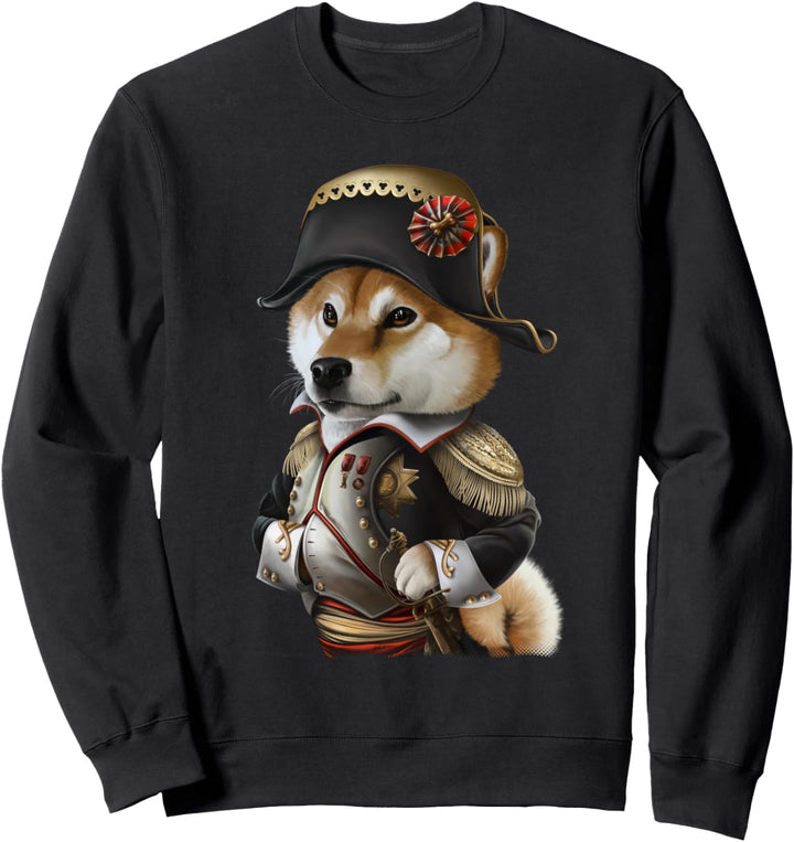 Shiba Hund als Napoleon Bonaparte aus Frankreich Sweatshirt