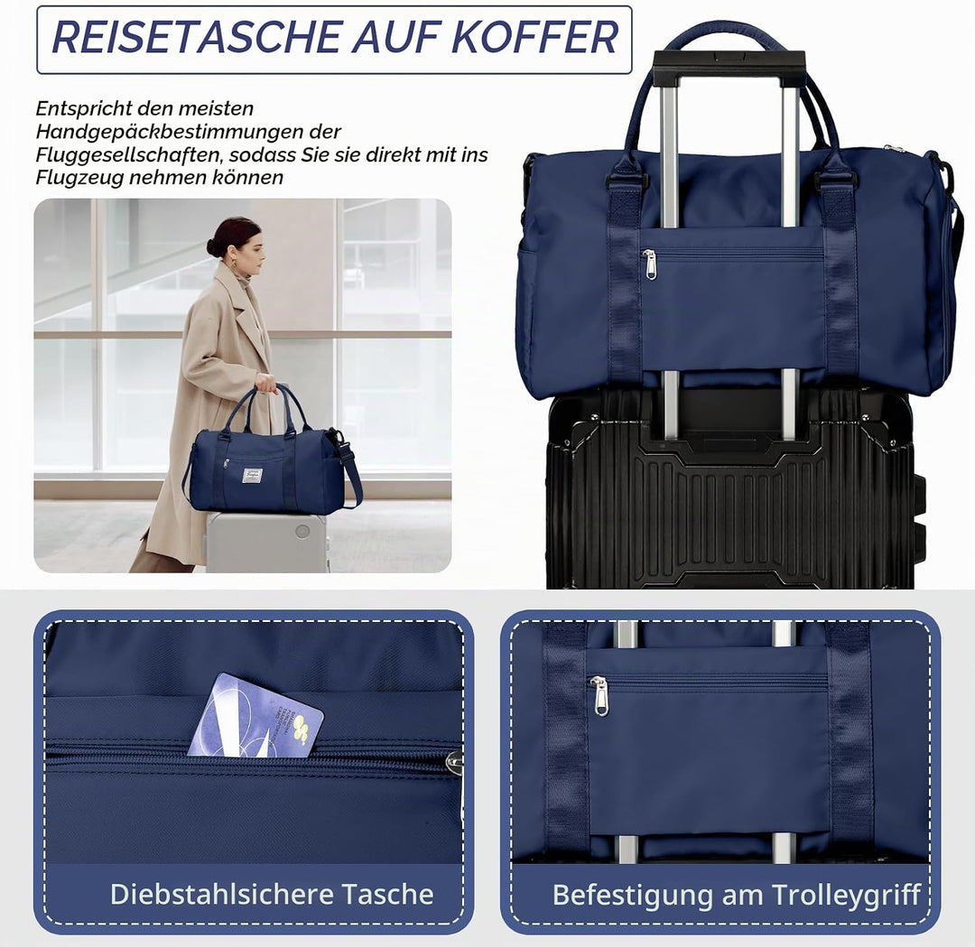 HYC00 Sport Duffel Bag Damen Sporttasche für Damen Herren mit Nassfach &amp; Schuhfach, Reisetasche Hand