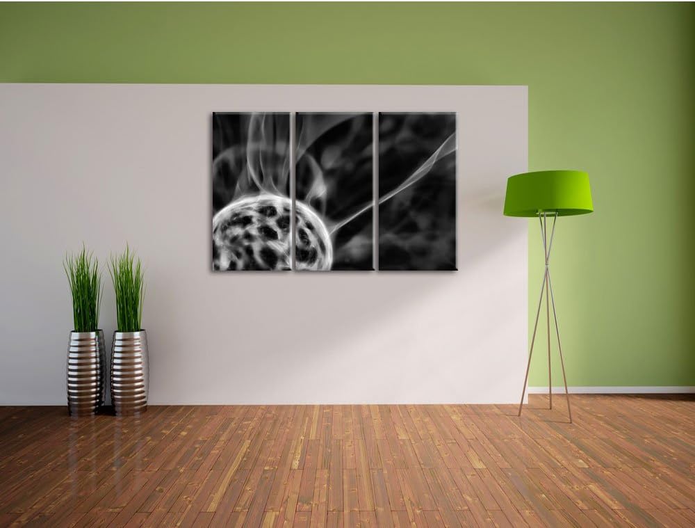 Pixxprint leuchtender Energieball als Leinwandbild/Grösse: 3 Teilig (120x80) cm/Wandbild/Kunstdruck/