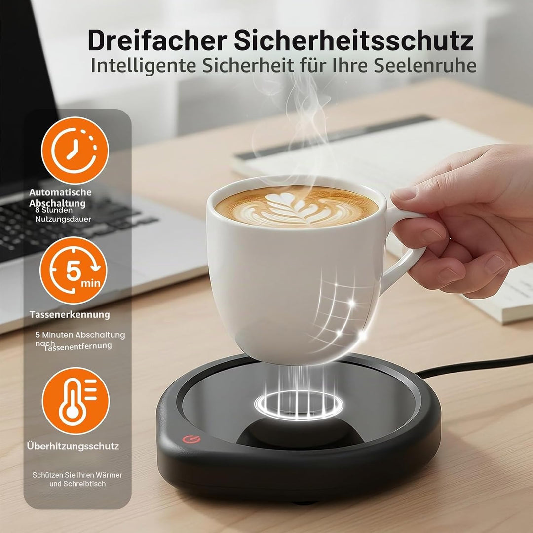 Kaffeetassenwärmer, Tassenwärmer mit Abschaltautomatik für den Schreibtisch, Teewasser-Milch-Wärmer,