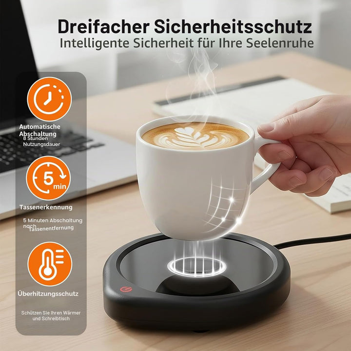 Kaffeetassenwärmer, Tassenwärmer mit Abschaltautomatik für den Schreibtisch, Teewasser-Milch-Wärmer,