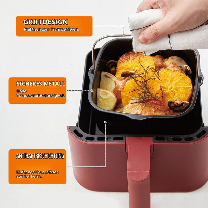 Air Fryer Back Kit, Heissluftfritteuse Zubehör Grill Master Accessory Kit, Antihaft Airfryer Zubehör
