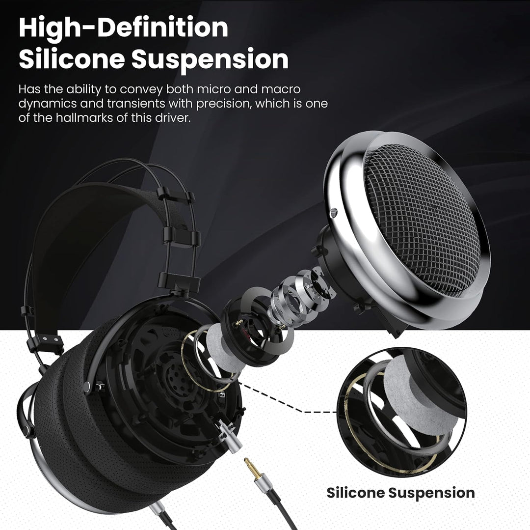 iBasso SR2 High Definition Audiophile Open-Back Kopfhörer, Over-the-Ear Kopfhörer mit Kabeladapter