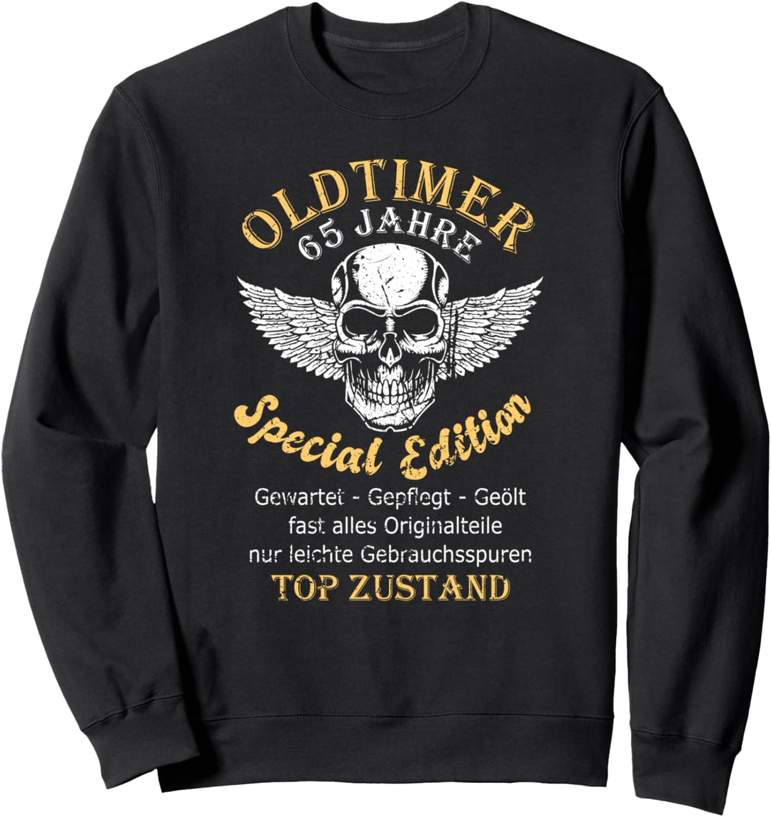 65 Geburtstag Mann 65 Jahre Oldtimer Männer 65er Papa Biker Sweatshirt