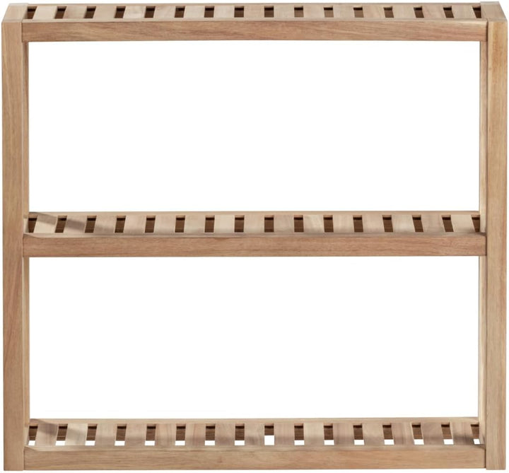 WENKO Wandregal aus Massiv Holz Akazie, Badezimmerregal, Küchenregal, Schuhregal, Standregal, Modern