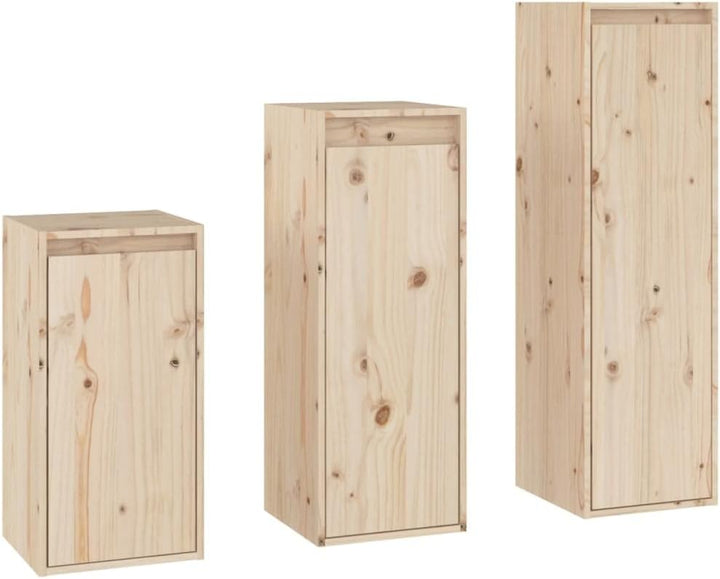 homiuse Wohnzimmer TV-Schränke 3 STK. Massivholz Kiefer Klassischen TV Schrank Set Wohnzimmer MöBel