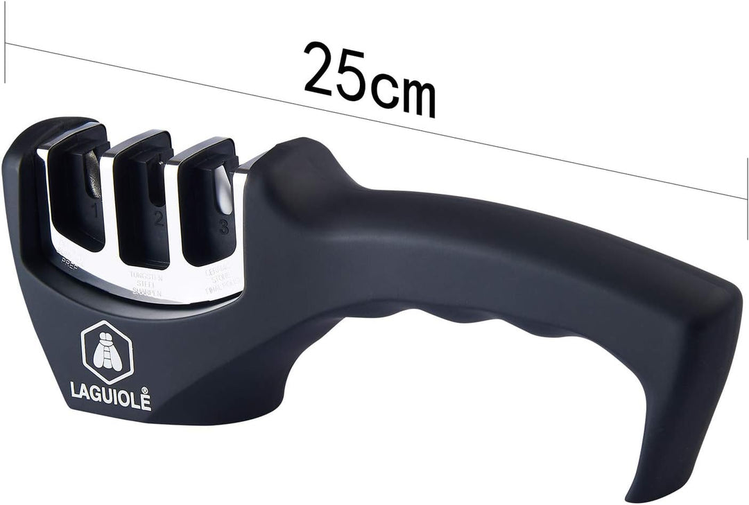 LAGUIOLE - 3-stufiger Messerschärfer - edelstahl - schwarz