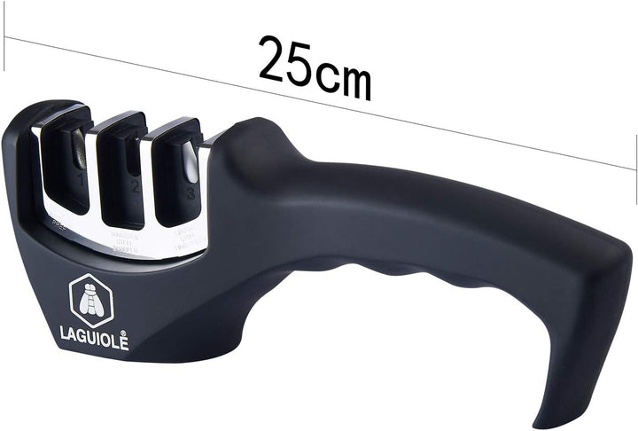 LAGUIOLE - 3-stufiger Messerschärfer - edelstahl - schwarz