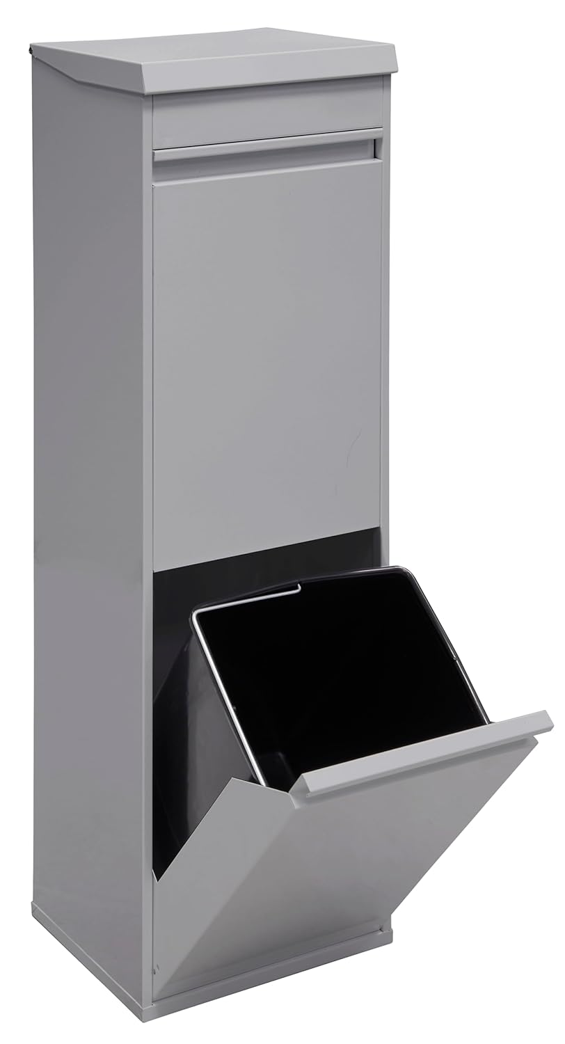 Arregui Top CR222-B Recycling Abfalleimer / Mülleimer aus Stahl mit Aufbewahrungsbox mit Deckel, Mül