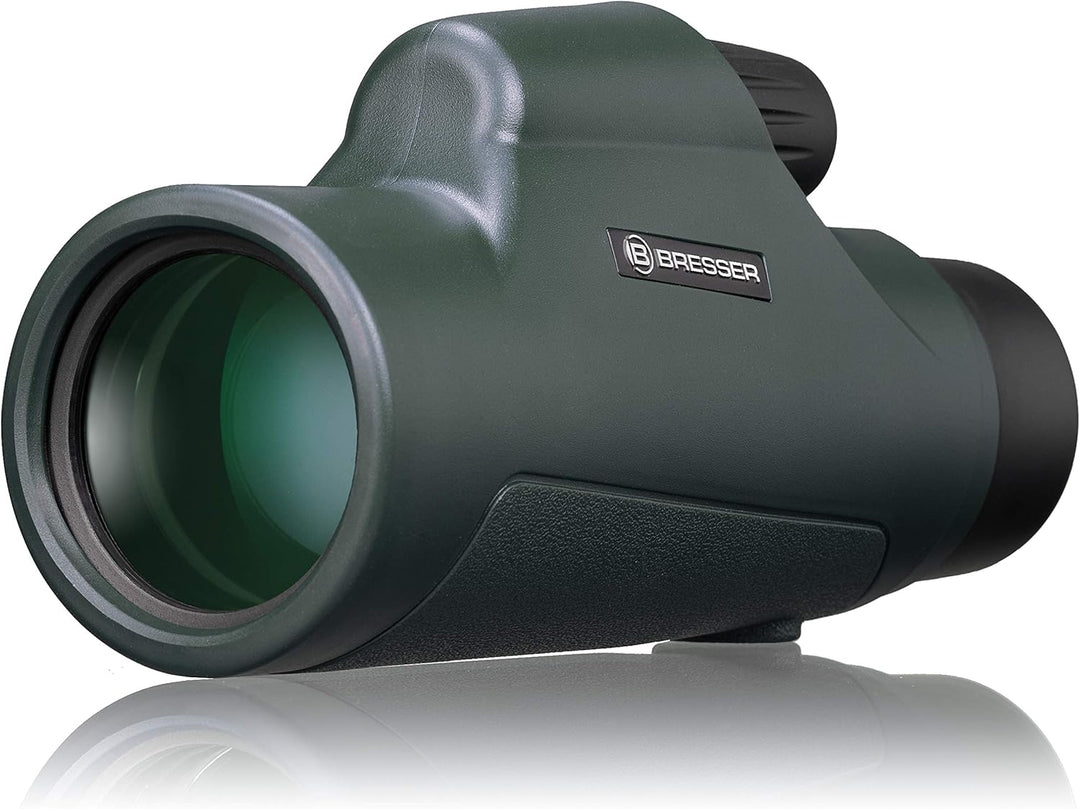 Bresser 10x42 Monokular Wasserdicht, Dachkant Optik, Robuste Gummiarmierung, Mehrschichtvergütung, i