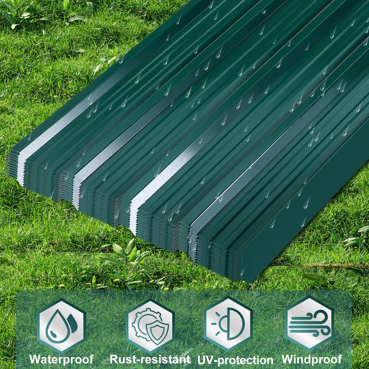 24X Trapezblech 129×46cm – 14m², Wellblechplatten für Dach 0,25mm, 0,25mm, 0,25mm Verzinktes Stahl P