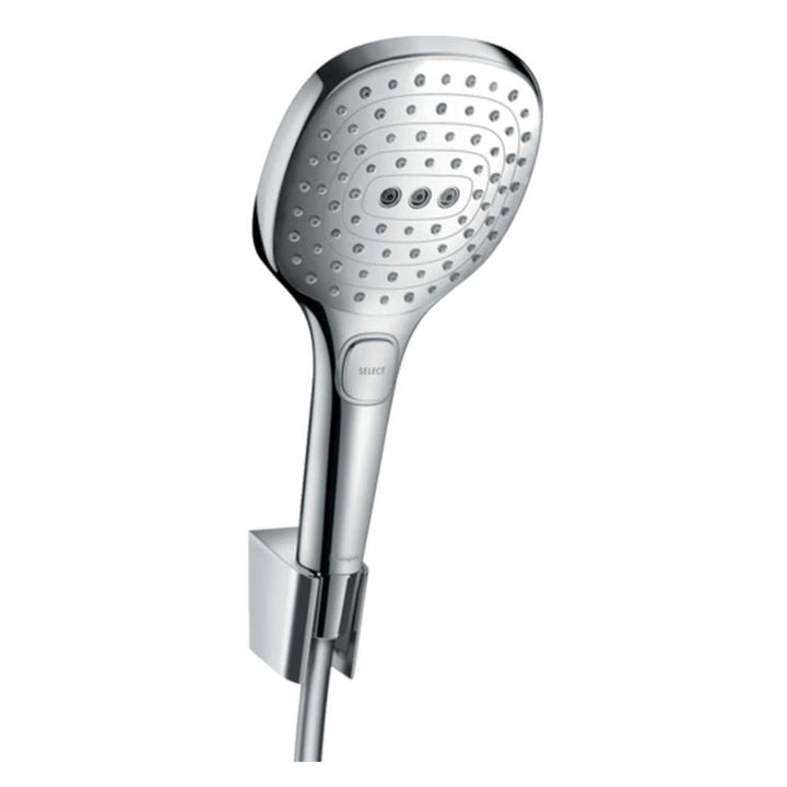 hansgrohe Raindance Select E 120 Duschkopf inkl. Duschkopfhalter, 3 Strahlarten, Chrom Set mit Braus