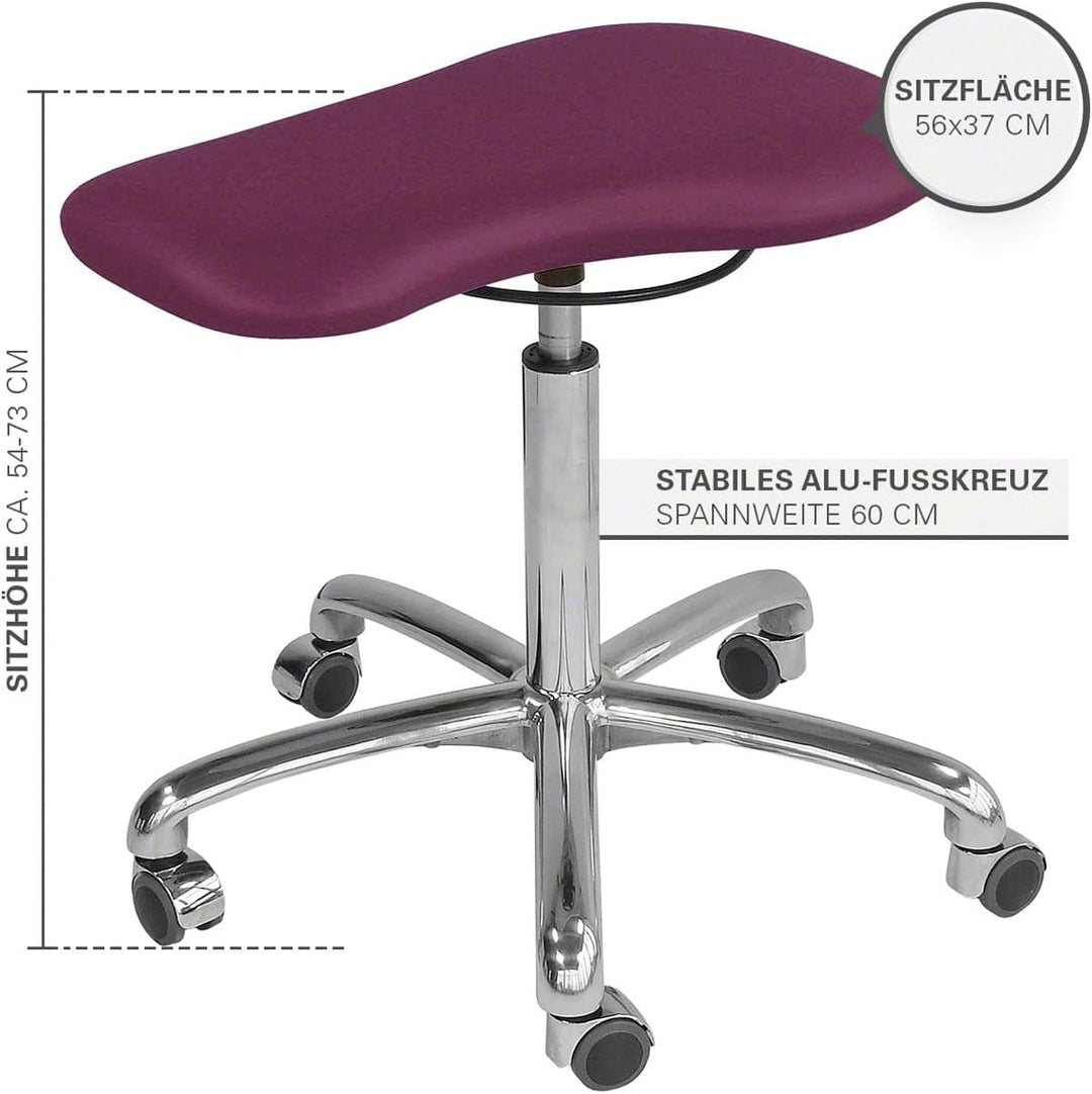 Sport-Tec Therapiehocker Exklusiv mit Polster und Rollen, Praxishocker, Rollhocker Orchidee, Orchide