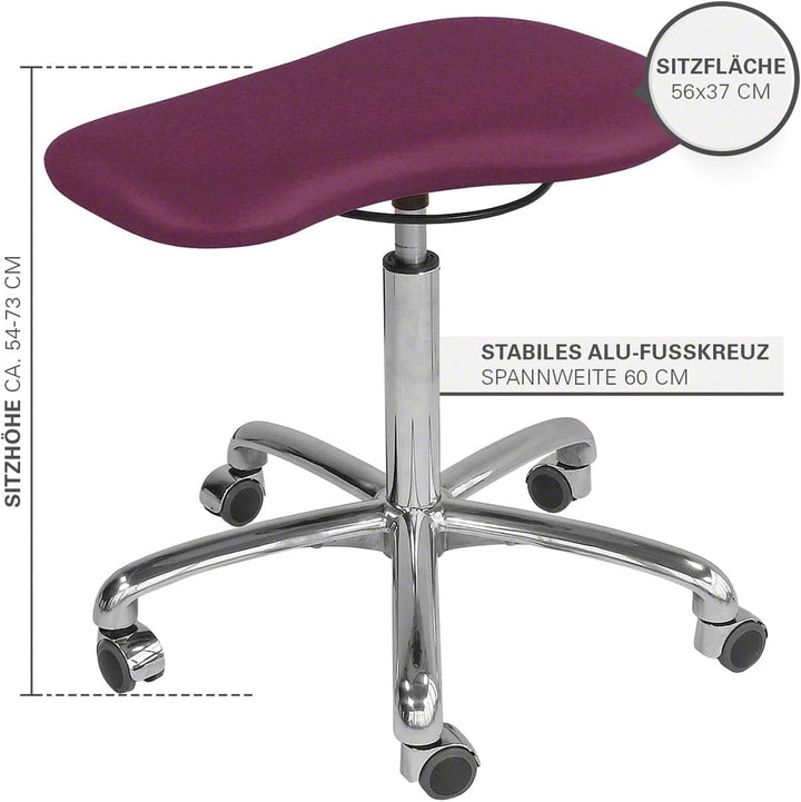 Sport-Tec Therapiehocker Exklusiv mit Polster und Rollen, Praxishocker, Rollhocker Orchidee, Orchide