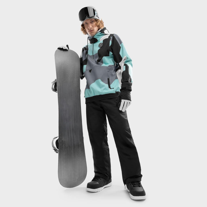 SIROKO W1 Ski- &amp; Snowboardjacke Herren Wasserdicht Wärmeschutz Fronttasche Wintersport XXS Türkis/Gr