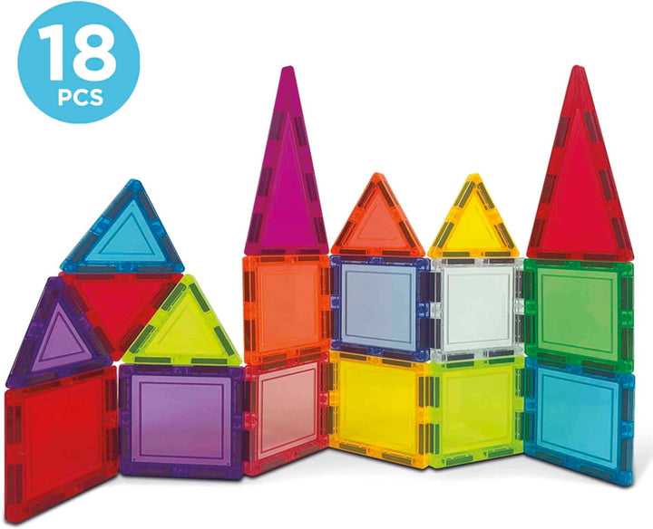 Educa - Magnetics Reisekoffer | Magnetbausteine Kinder 18 Teile im Koffer | Mit 2 Tieren &amp; 8 Karten