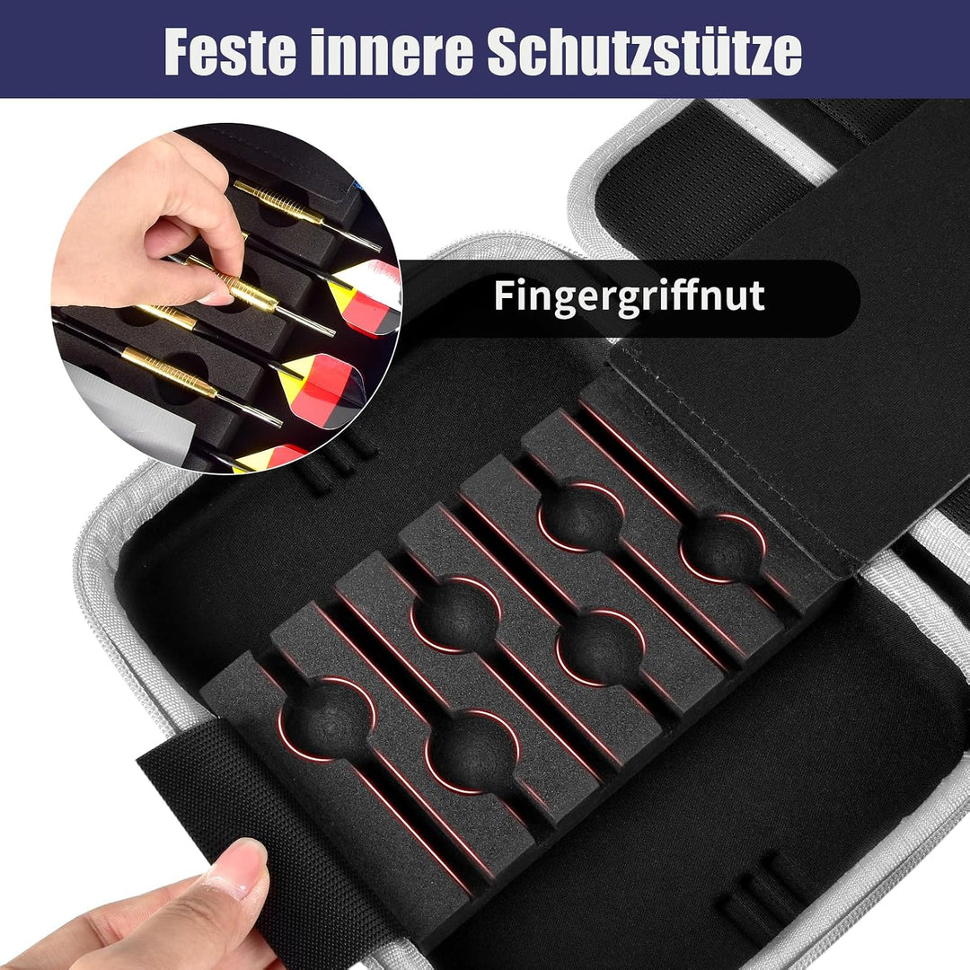Boobowl Darts Tasche - Hard Shell Stossfeste Dart-Aufbewahrungstasche, Tragbare Tragekoste für Stahl