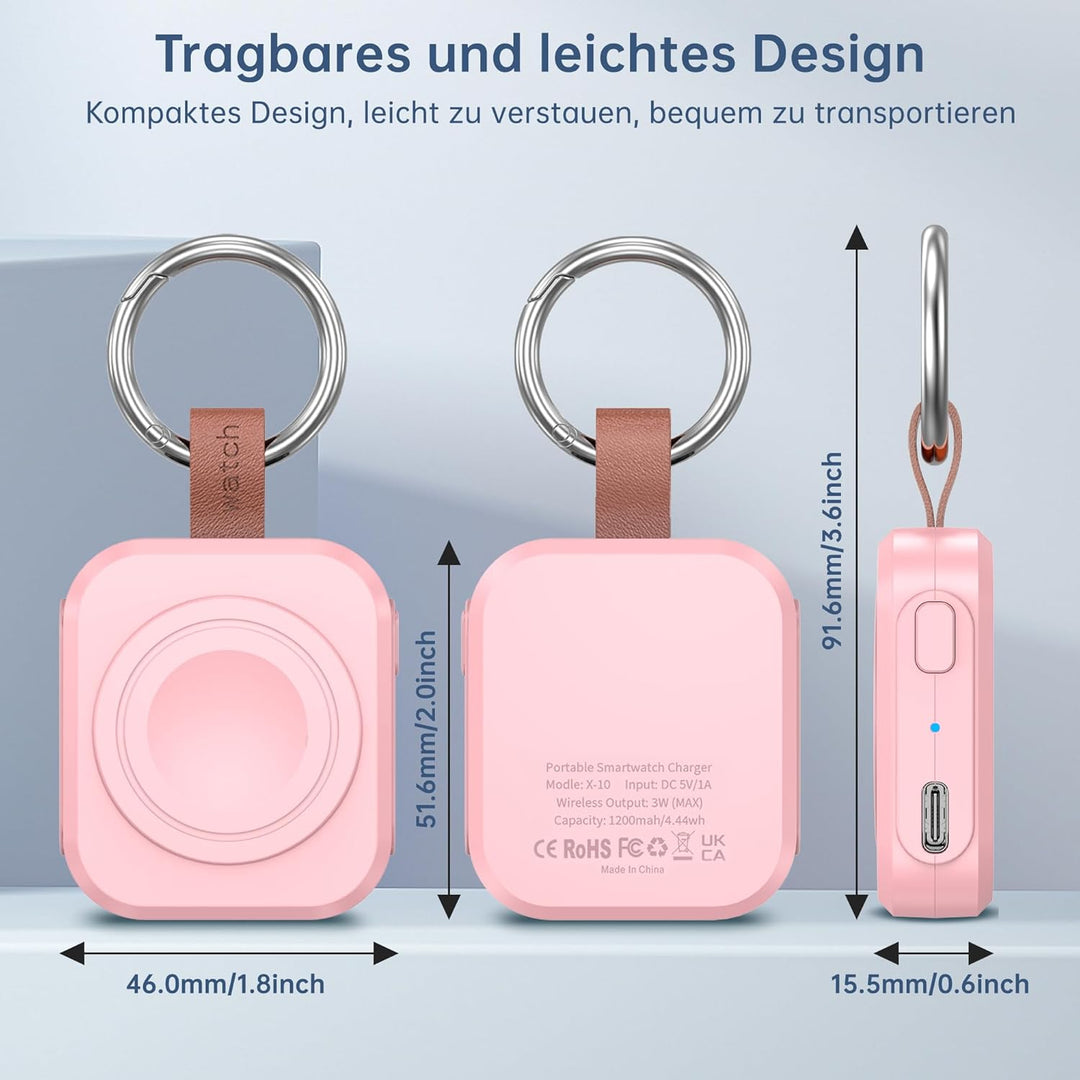 Ladegerät für Samsung Galaxy Watch, 1200 mAh, tragbares Ladegerät für Samsung Galaxy Watch 8/8 Class