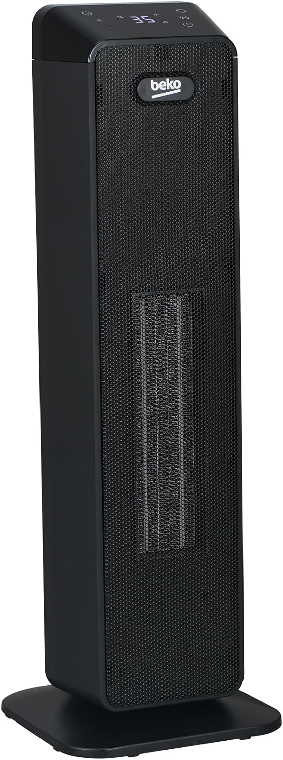 BEKO Turmheizlüfter mit Fernbedienung RHP7120B | Leistung 2000 W, Keramik-Technologie, 4 Modi, mit F