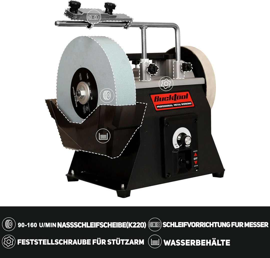 BUCKTOOL 250mm Nassschleifmaschine mit variabler Geschwindigkeit, Nass-Schleifmaschine, SCM8103 90-1