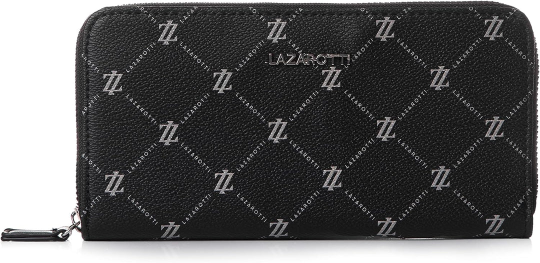 Lazarotti Palermo Geldbörse Damen | Geldbeutel mit Reissverschluss | grosses Portemonnaie 19,5 cm Sc