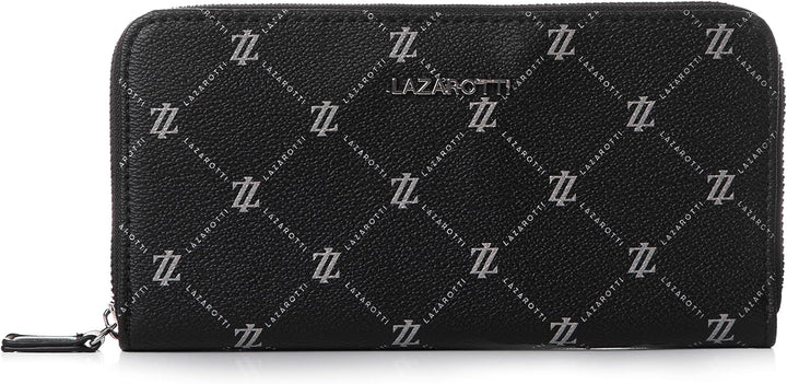 Lazarotti Palermo Geldbörse Damen | Geldbeutel mit Reissverschluss | grosses Portemonnaie 19,5 cm Sc