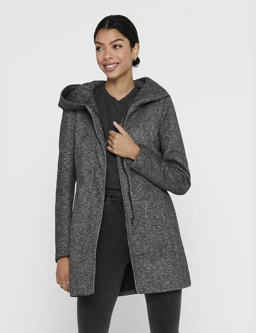 ONLY Female Mantel Klassischer XS Dark Grey Melange 1, XS Dark Grey Melange 1