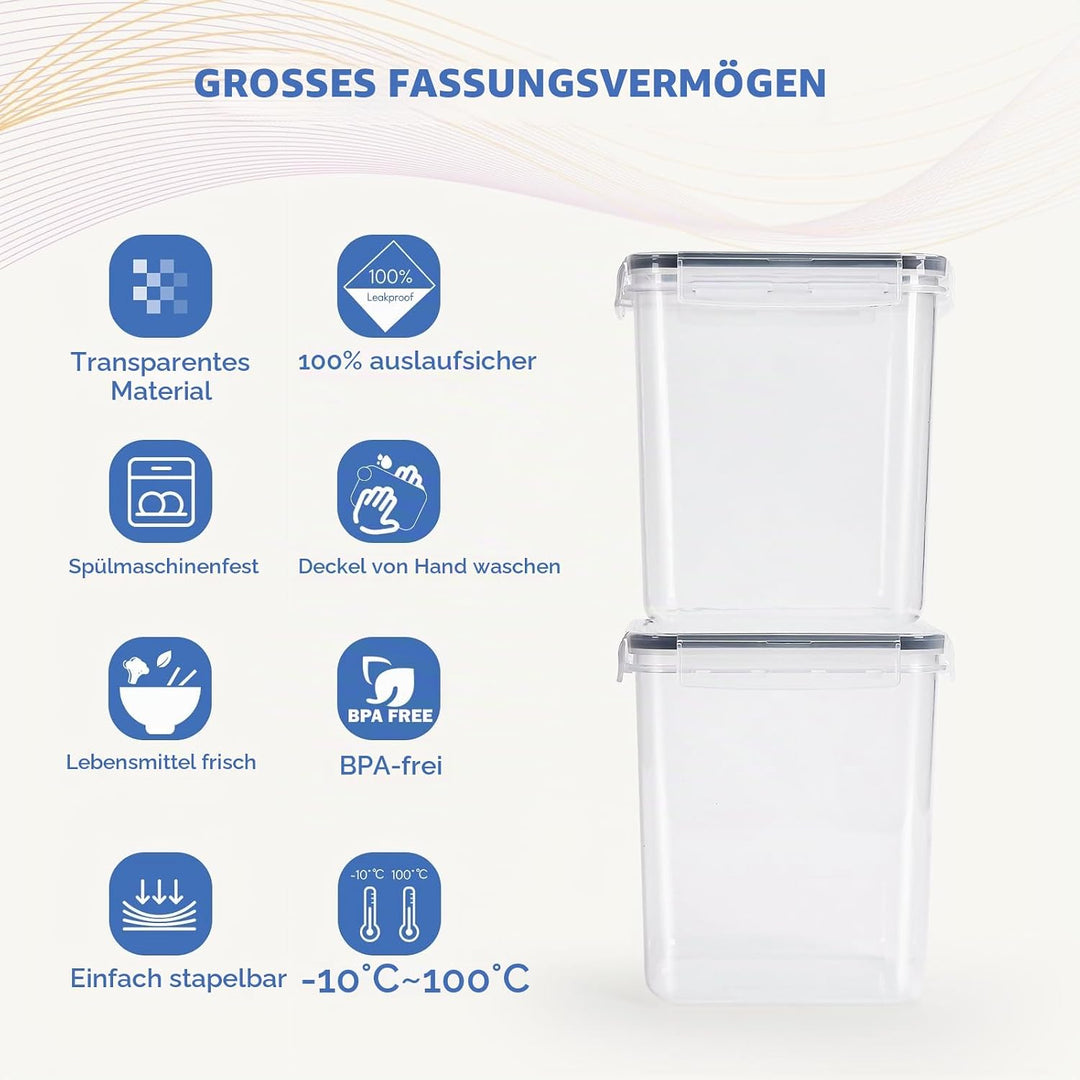 6,5L Vorratsdosen Mit Deckel Luftdicht, 2er Extra Gross Vorratsdosen Set, BPA Frei, Müsli Schüttdose