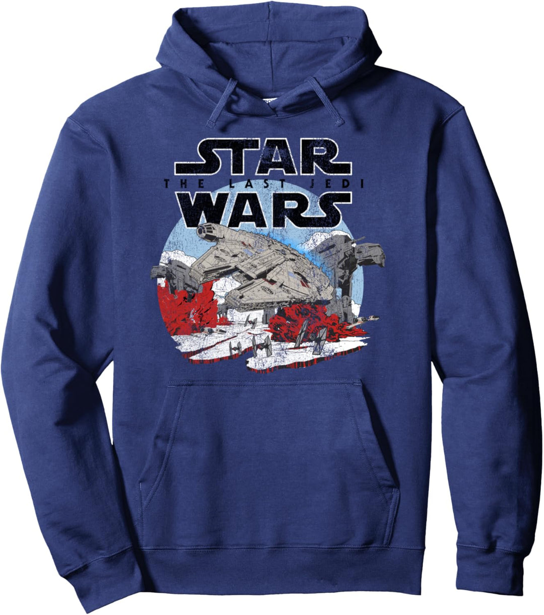 Star Wars Last Jedi Falcon Battle Vintage Pullover Hoodie