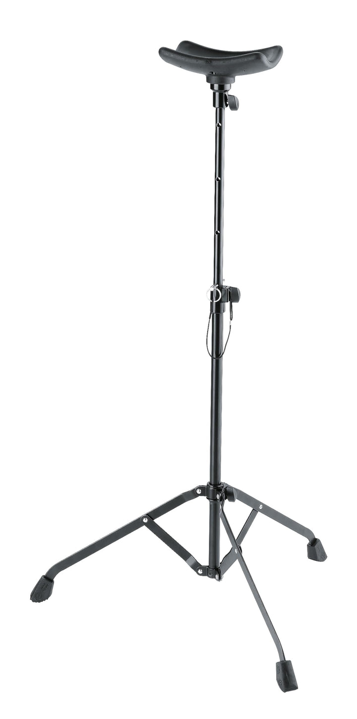 K&M 14951 Tuba-Spielständer Schwarz - Faltbare Fussstreben - Tragfähigkeit 10 kg - Von 65-114 cm - G