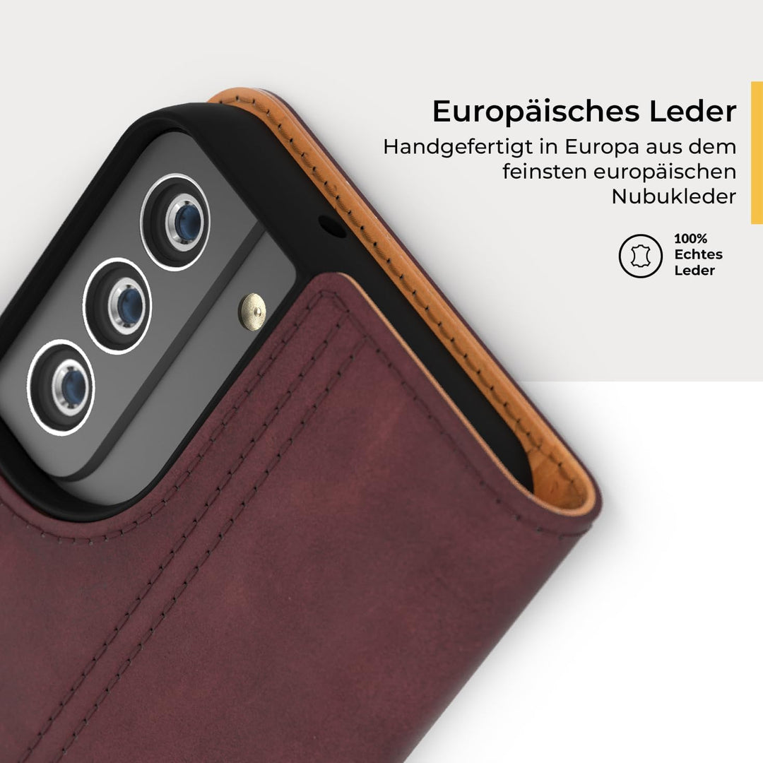 Snakehive Galaxy S22 Plus 5G Hülle Leder | Stylische Handyhülle mit Kartenhalter & Standfuss | Handy