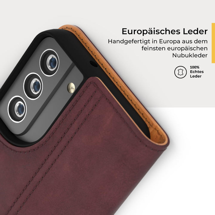 Snakehive Galaxy S22 Plus 5G Hülle Leder | Stylische Handyhülle mit Kartenhalter & Standfuss | Handy
