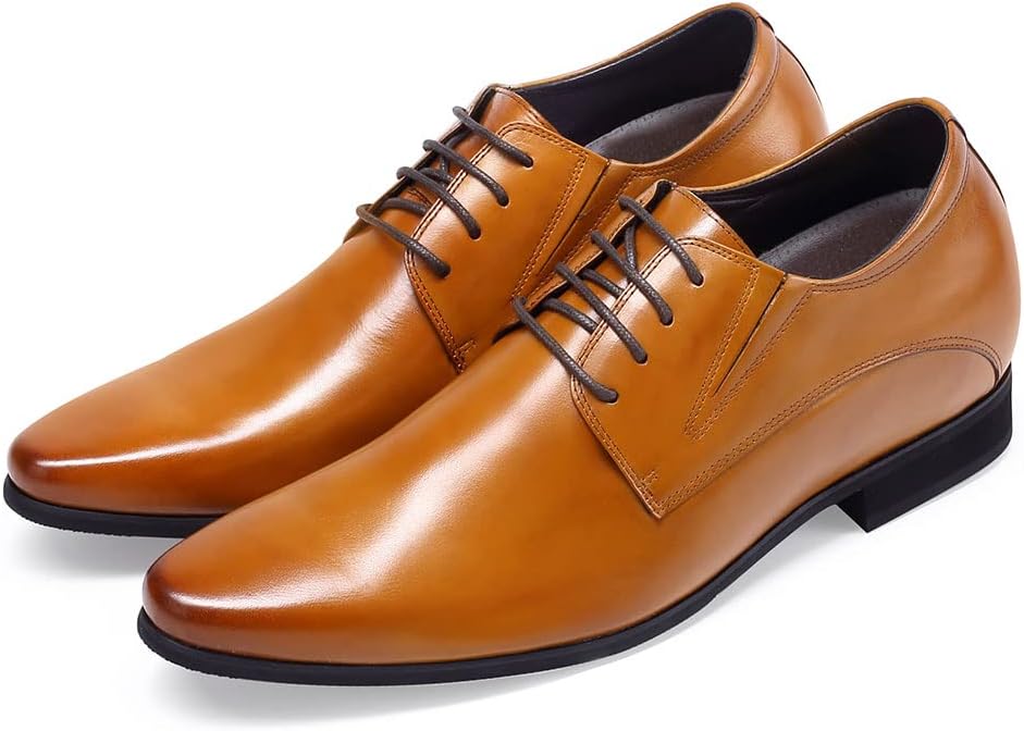 CHAMARIPA Elevator Schuhe Herren Schwarz Leder Oxford Schuhe Business Lace Up Schuhe Herren Anzugsch