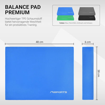 MSPORTS Balance Pad - Premium - inkl. Balance - Übungsposter - Gleichgewichtstraining und Koordinati