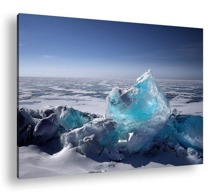deyoli klares Eis am Nordpol Format: 100x70 als Leinwand, Motiv fertig gerahmt auf Echtholzrahmen, H