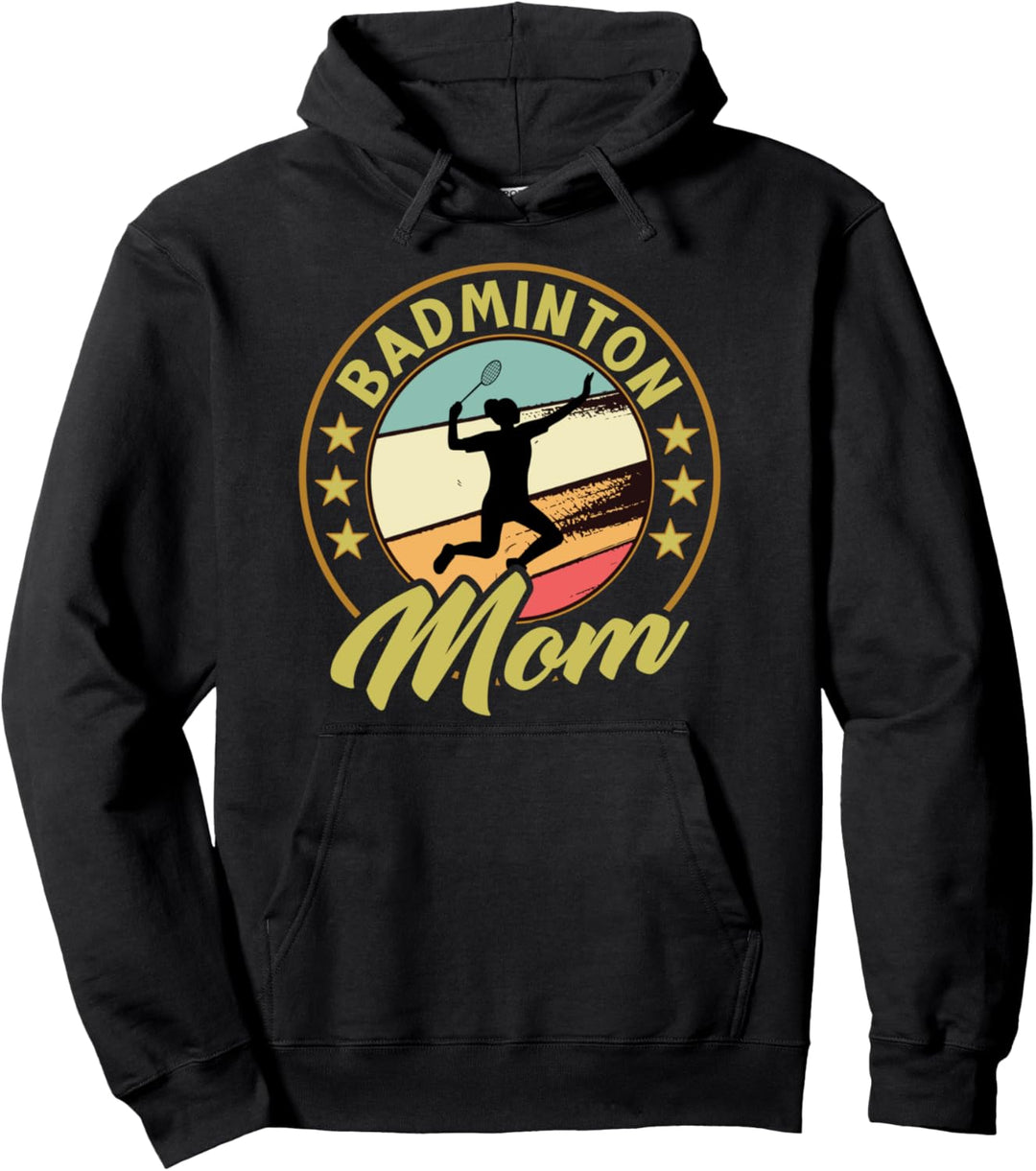 Vintage Federball Design für Badminton Mutter | Badminton Pullover Hoodie