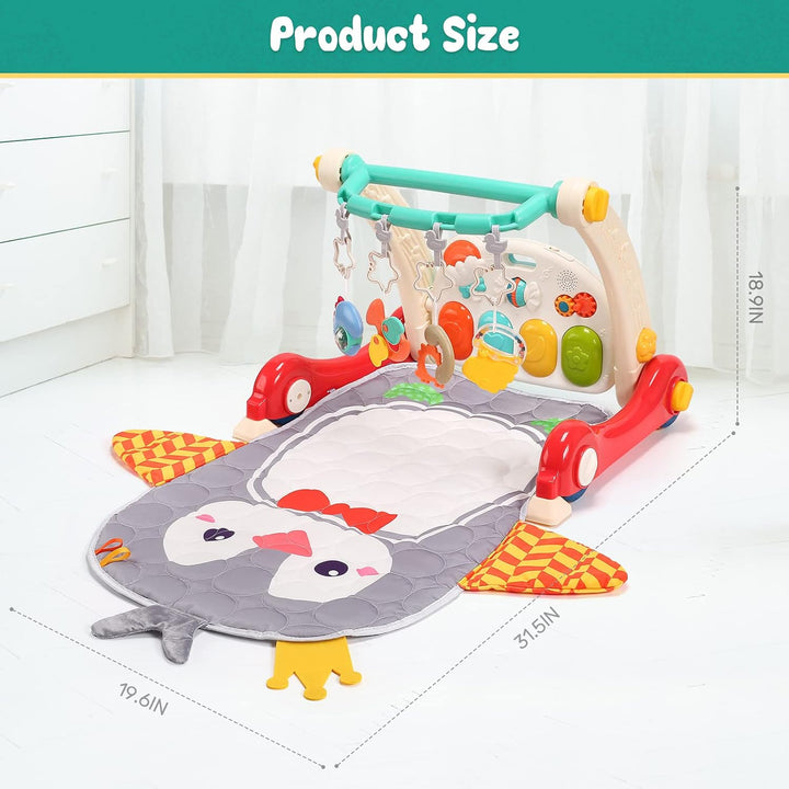 CUTE STONE Spiel-Fitnessstudio für Babys, Klavier, Trittbrett, Lernmatte für Babys, Musikaktivitäten