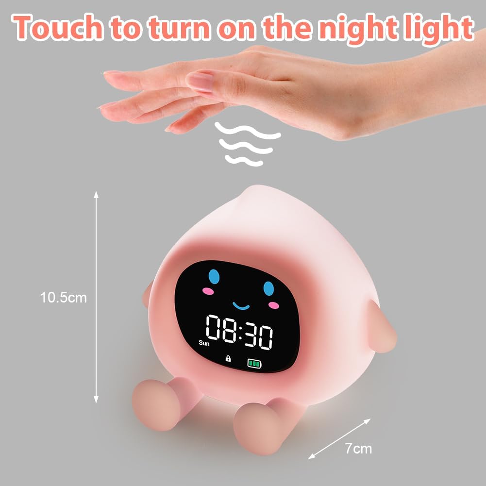 HOTUT Kinder Lichtwecker,Schlaftrainer Kinder mit Nachtlichtern,6 White Noise Kinderwecker,Digitaler