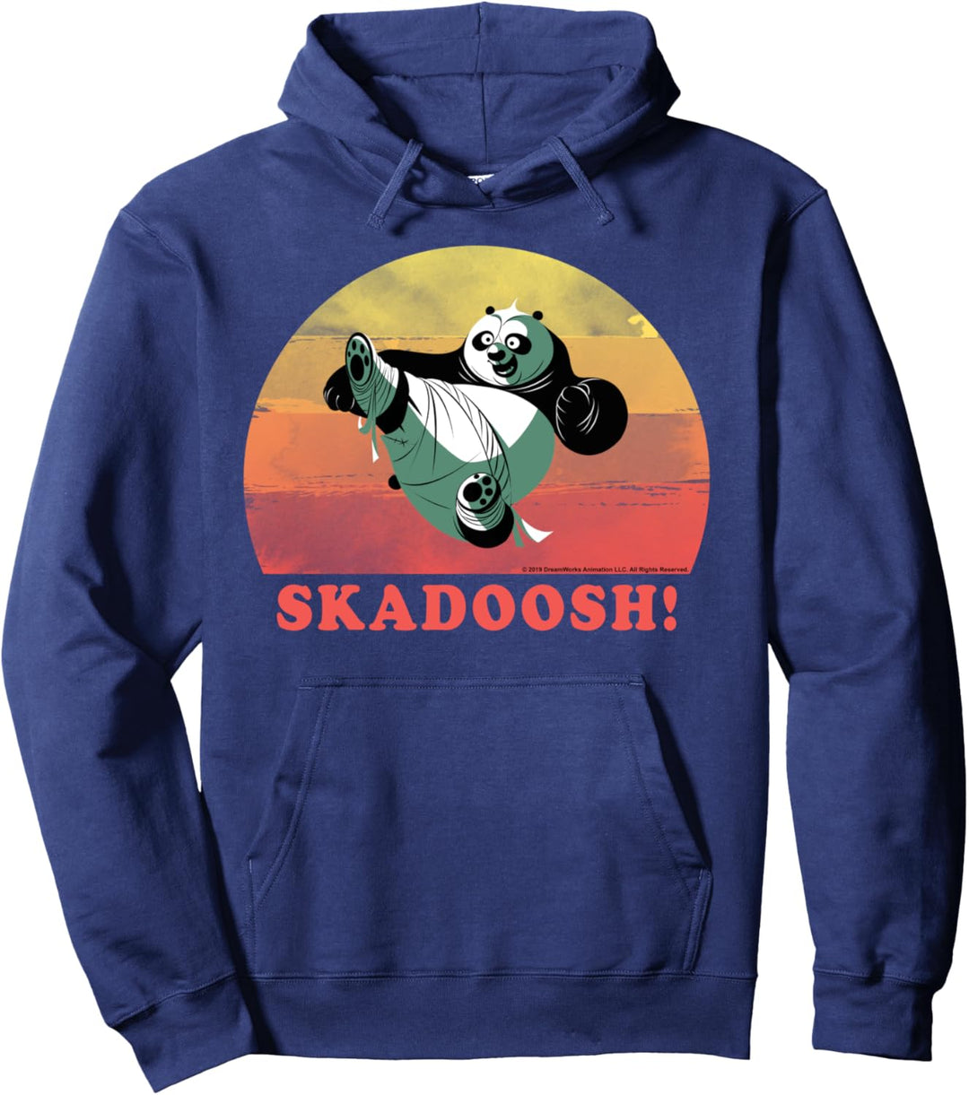 Kung Fu Panda Skadoosh! Retro Circle Portrait Pullover Hoodie