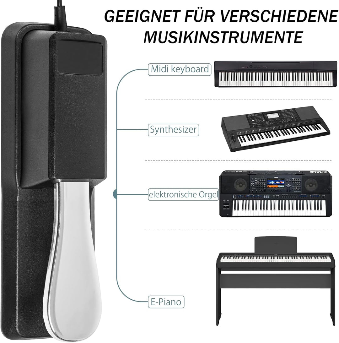 e-piano Pedal für Universal Keyboard Piano, Keyboard Pedal langlebiges Edelstahlpedal für aller Klav